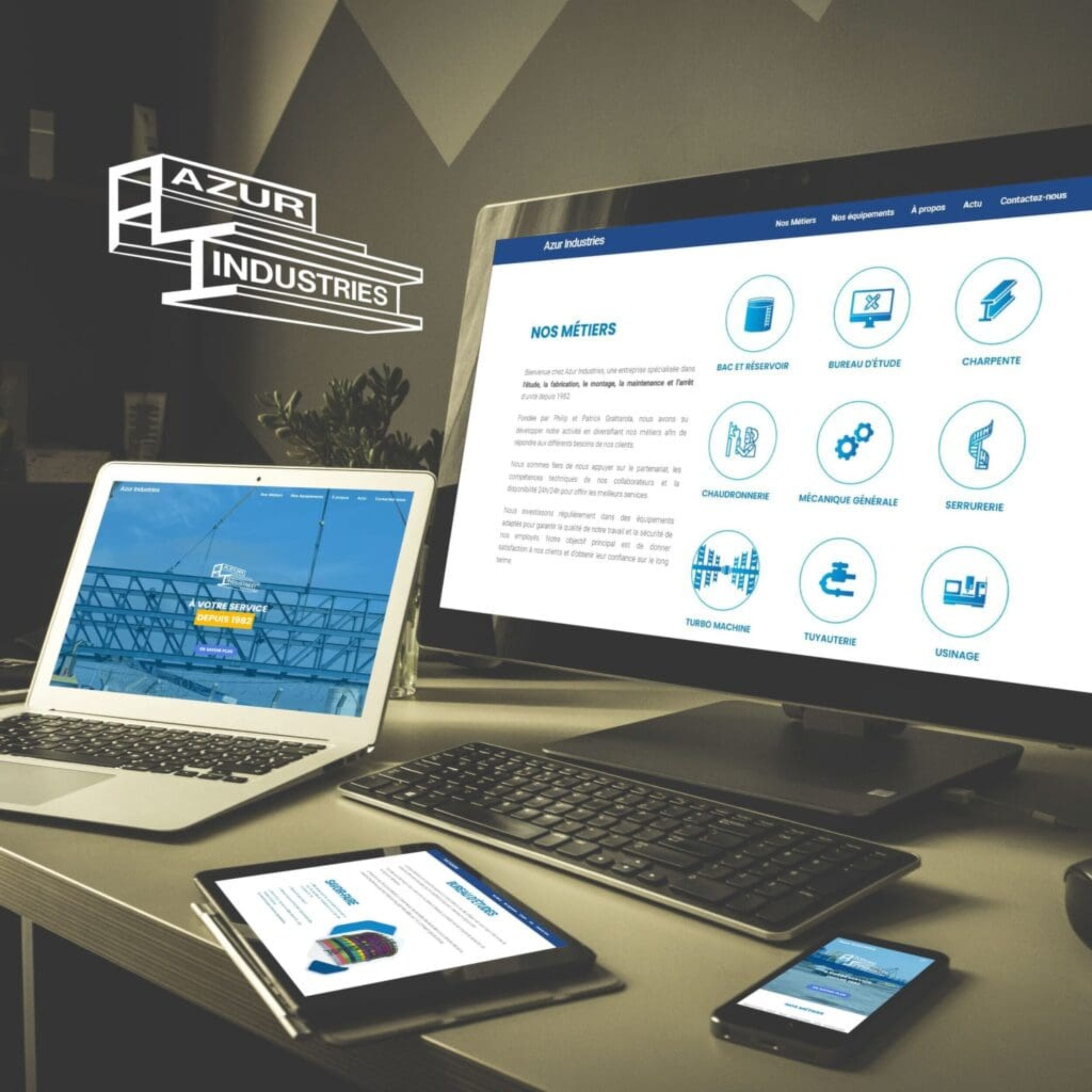 Site internet- azur industries- agence CM Communication
