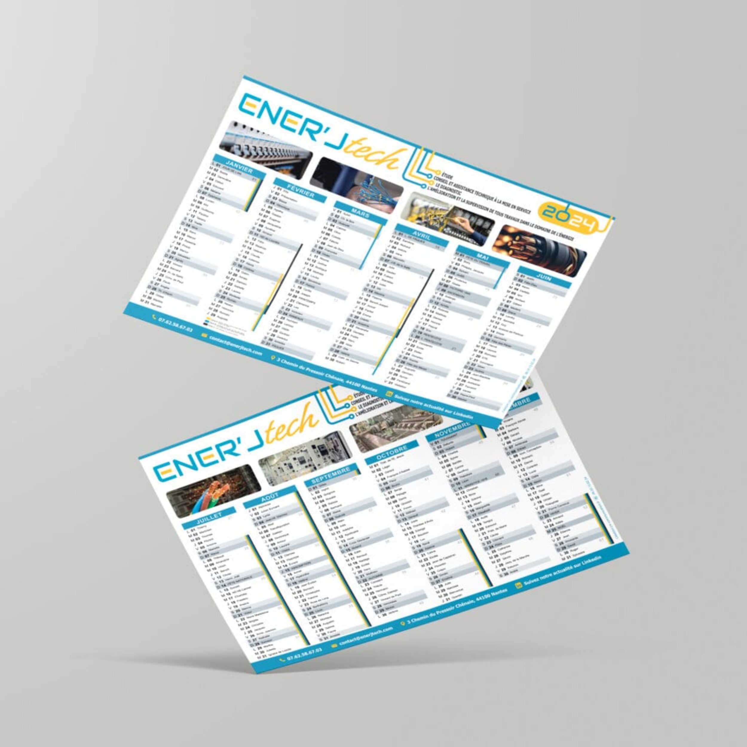 Ener'Jtech- calendrier personalisé- objet publicitaire- cmcommunication