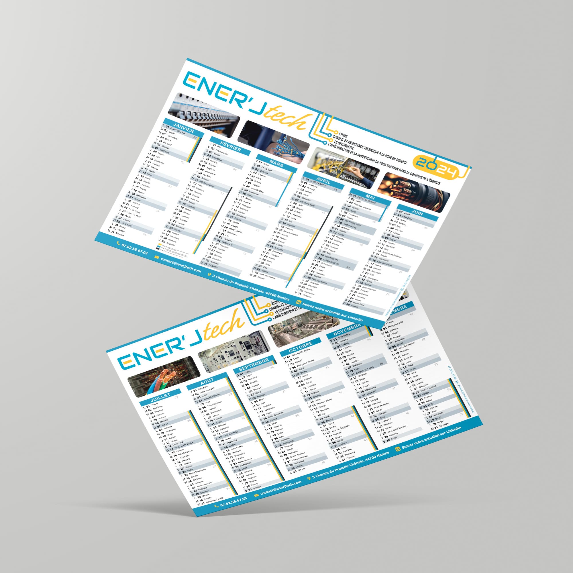 Ener'Jtech- calendrier personalisé- objet publicitaire- cmcommunication