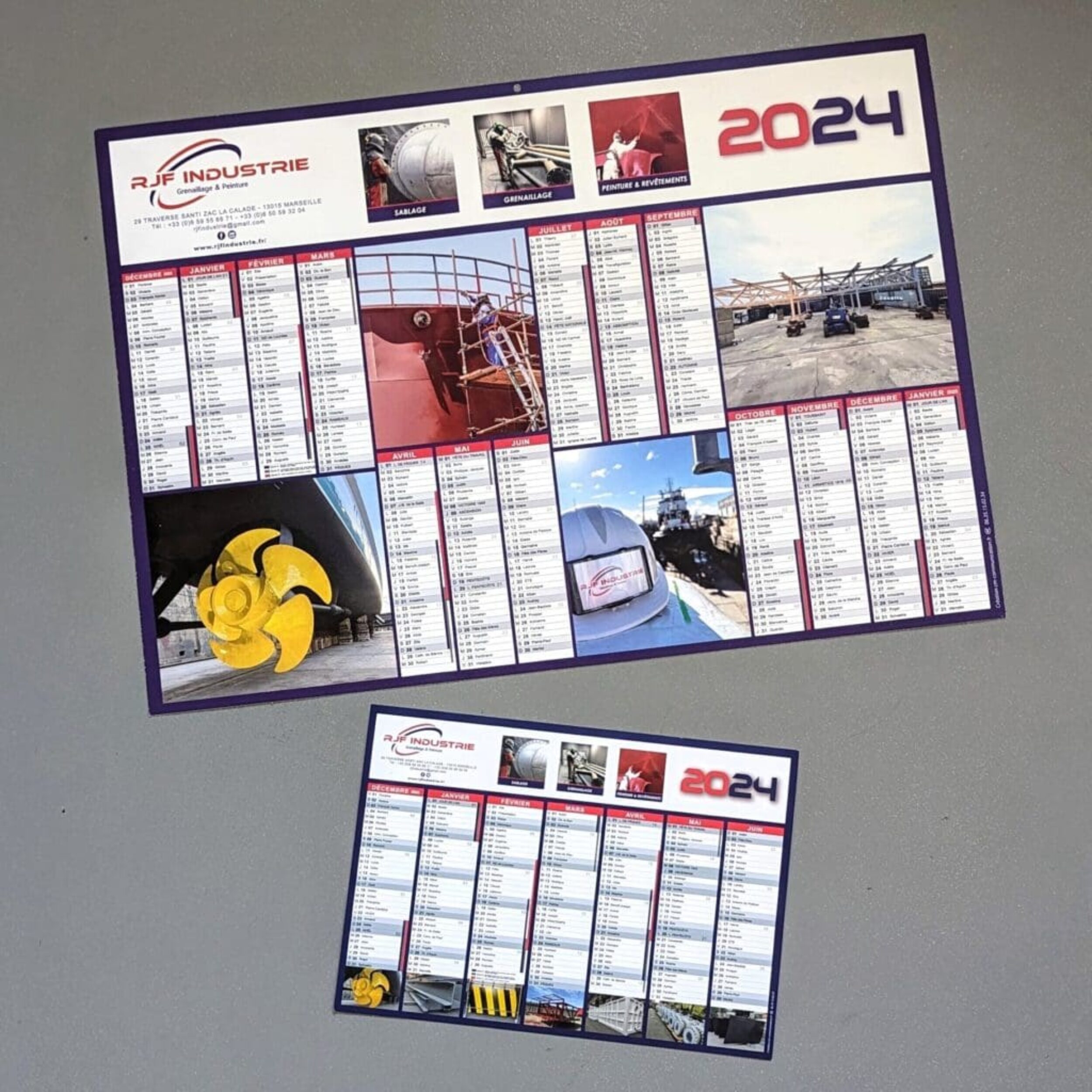 RJF Industries- calendrier personalisé- objet publicitaire- cmcommunication