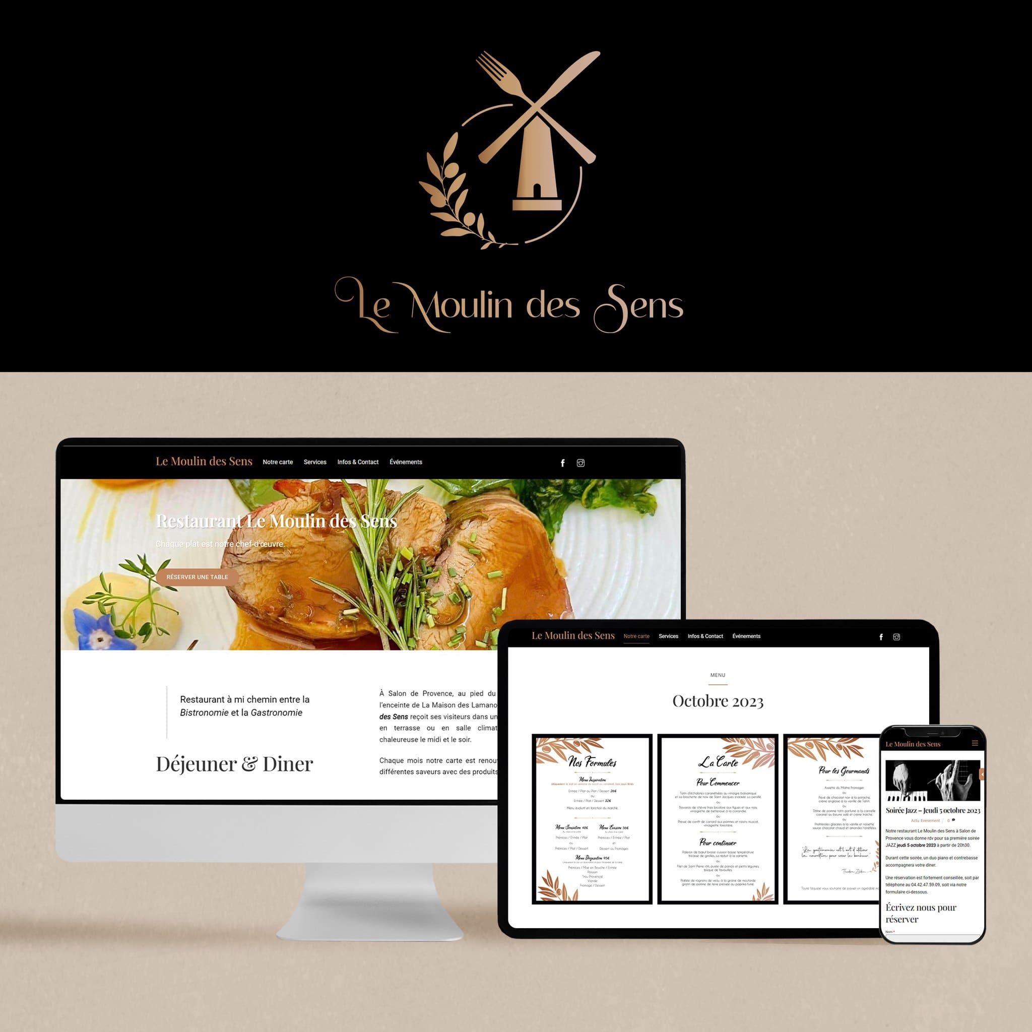 Site internet- Le moulin des sens- Agenge CM Communication