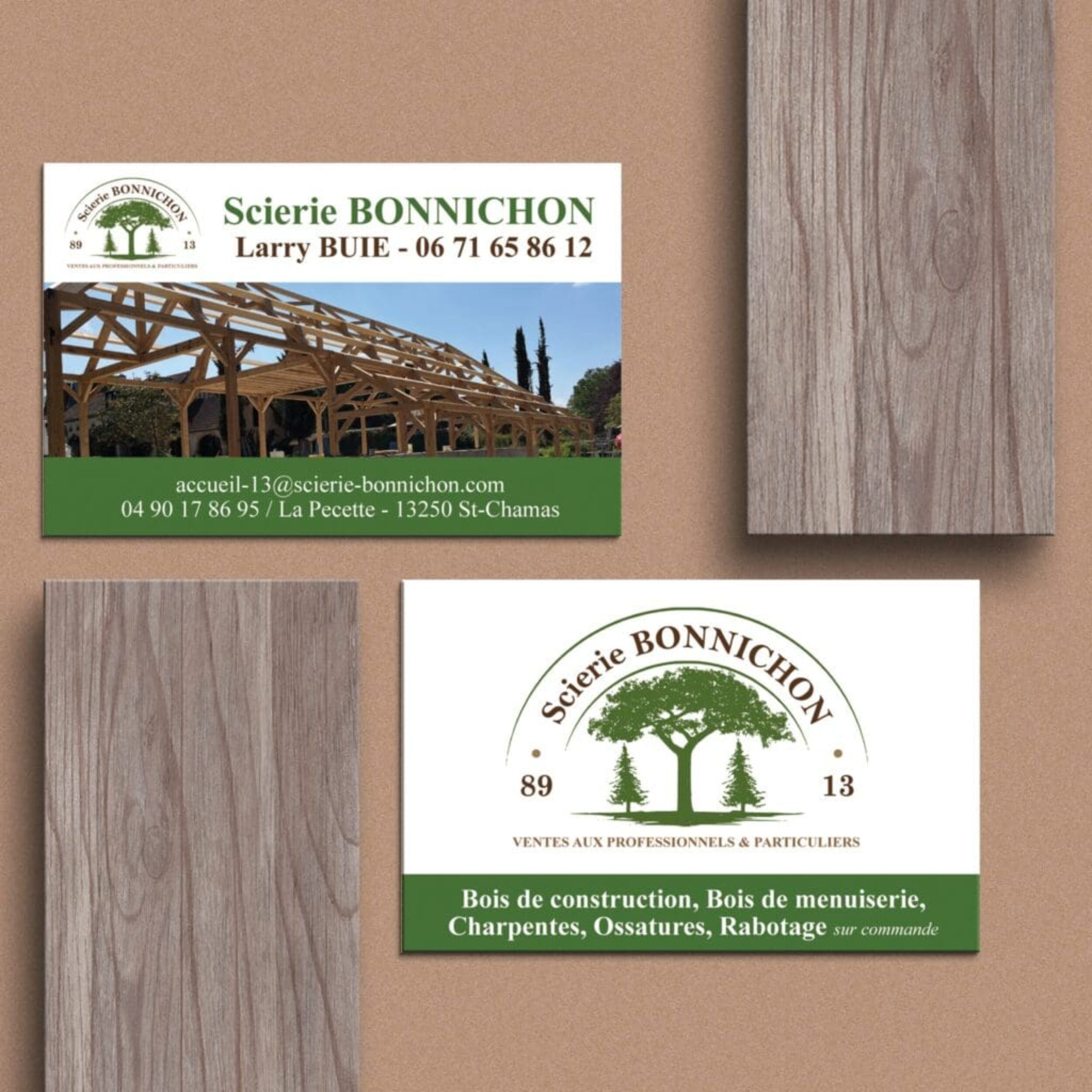 Une carte de visite de la Scierie Bonnichon 