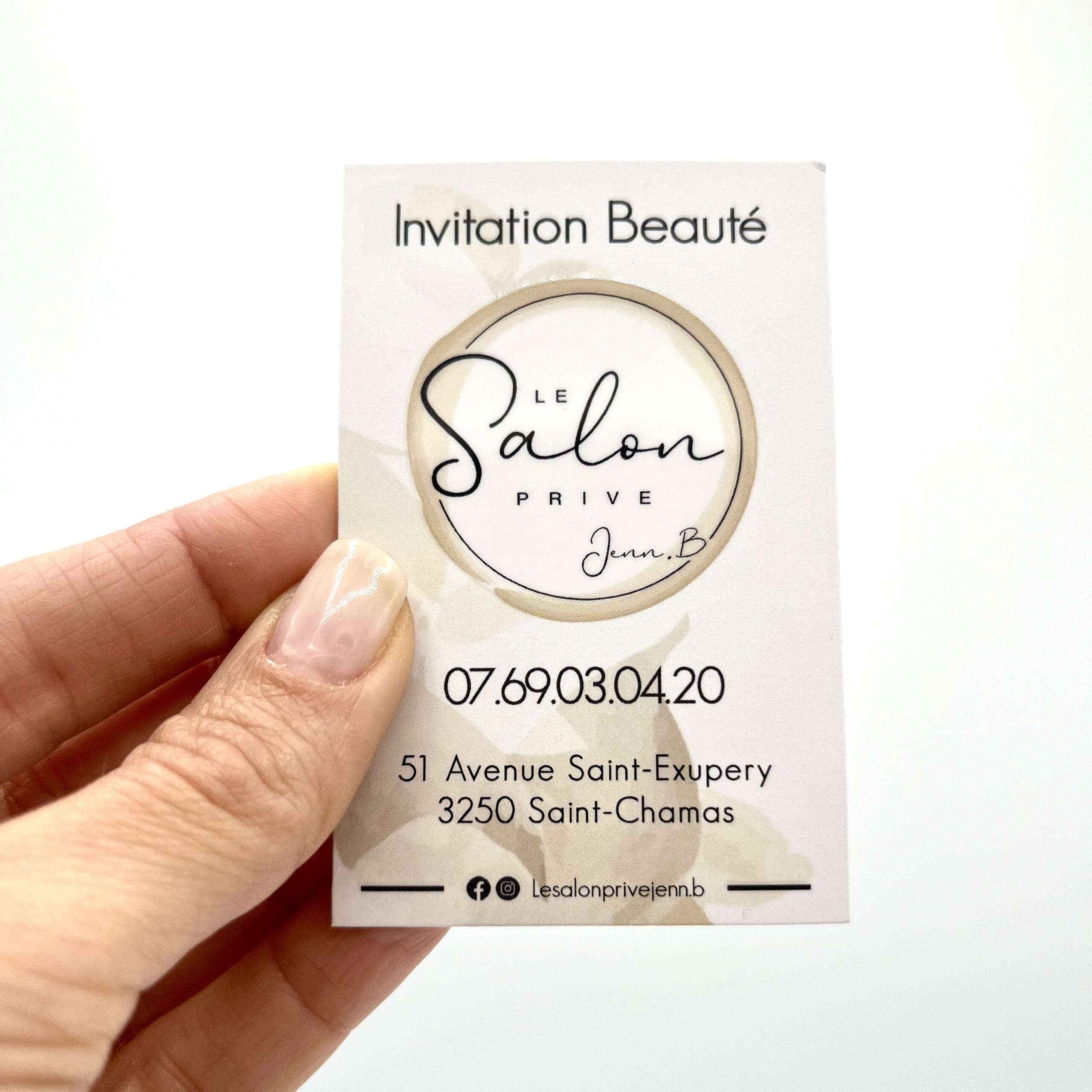 Une carte de marrainage personnalisée pour Le Salon de Jenn