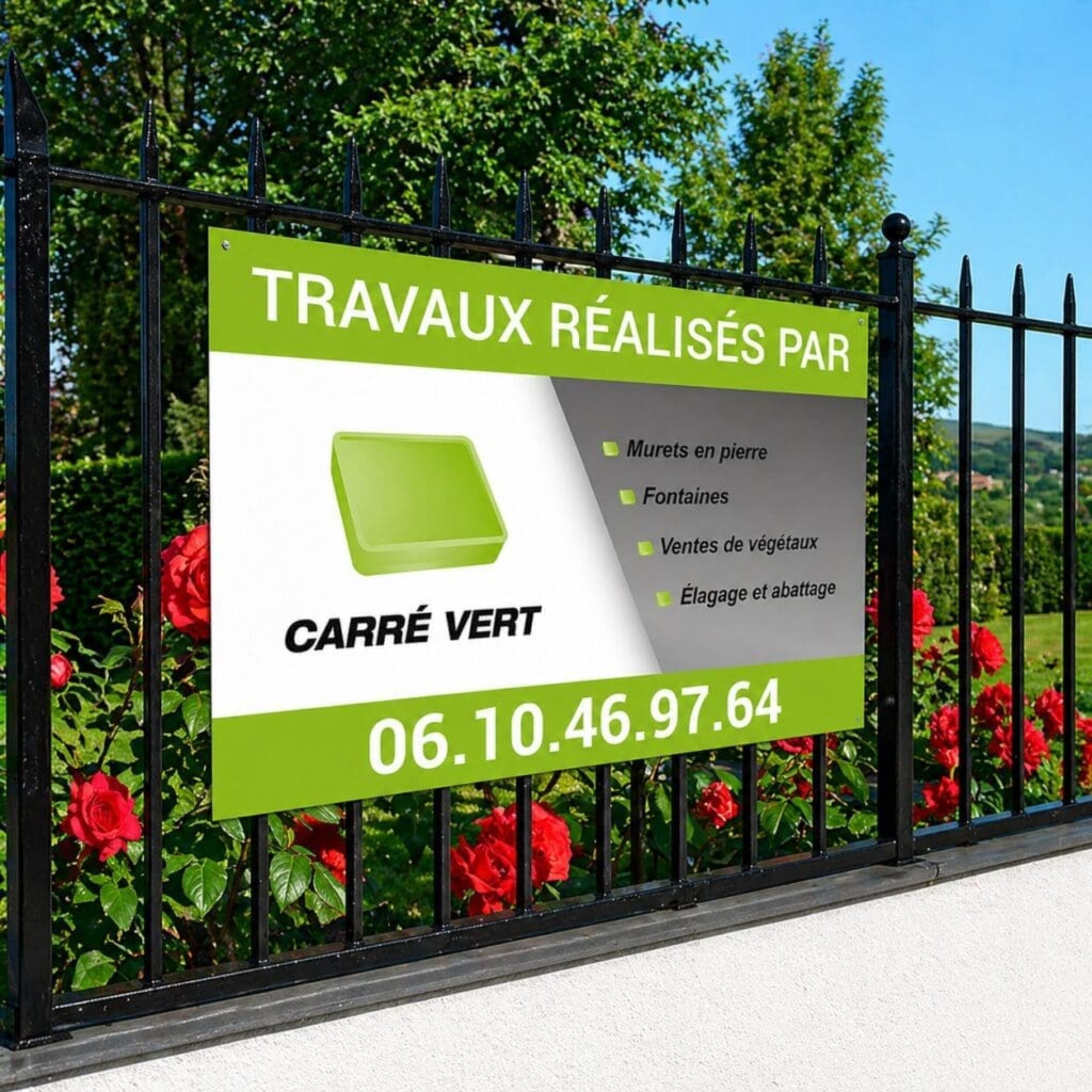 Panneau publicitaire Carré Vert