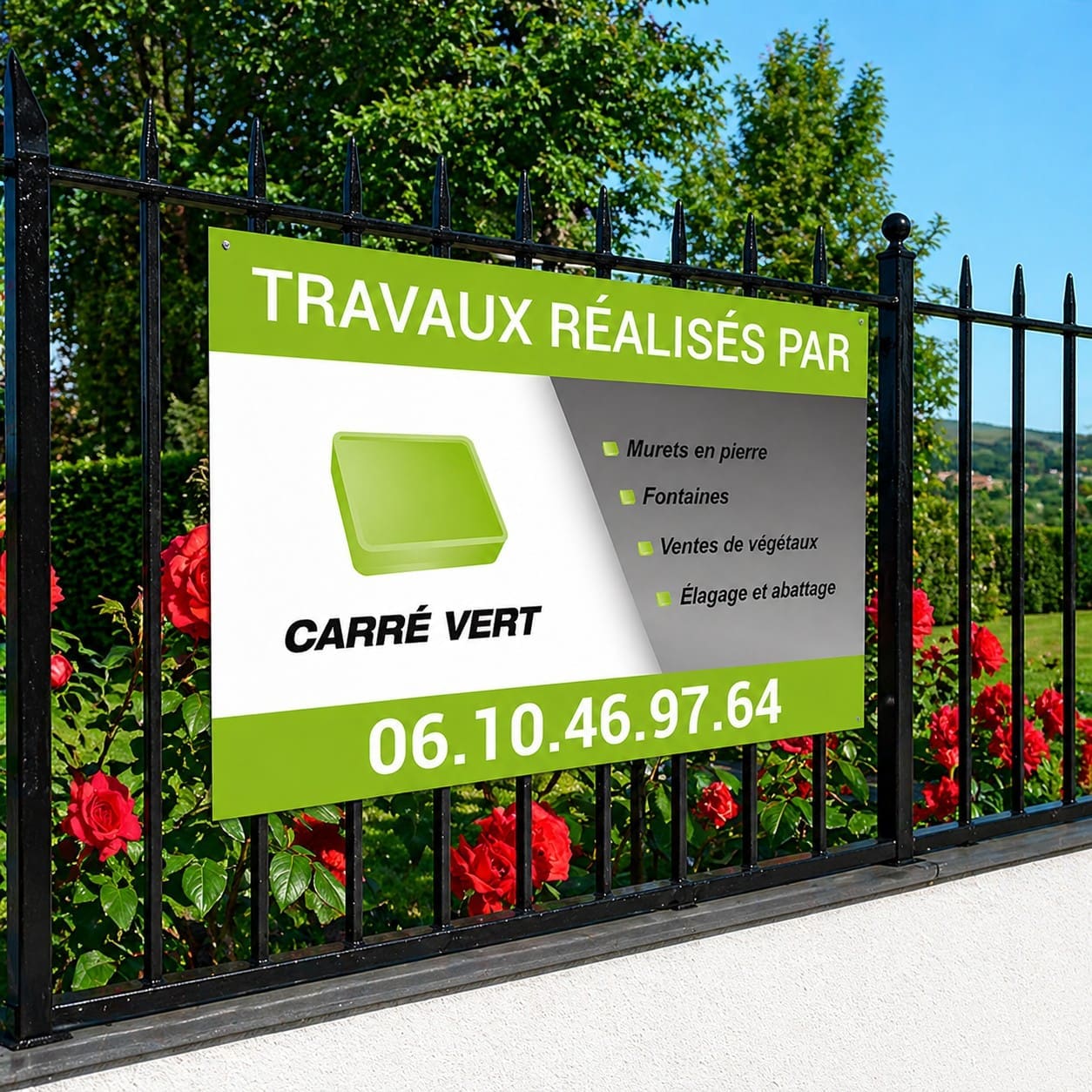Panneau publicitaire Carré Vert